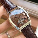 Vacheron Constantin Malte Men Watches Brown Dial Brown Leather Band